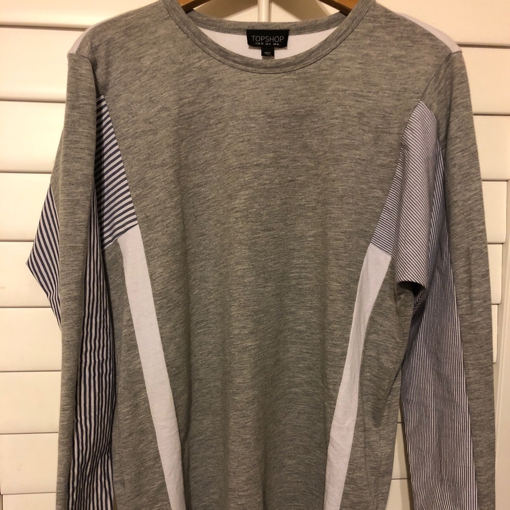 Topshop mix textures shirt